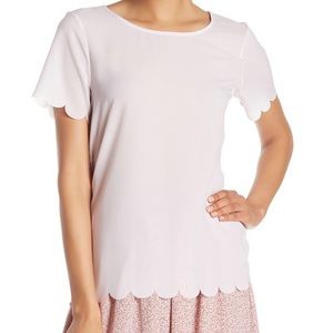 French Connection lavender scalloped tee